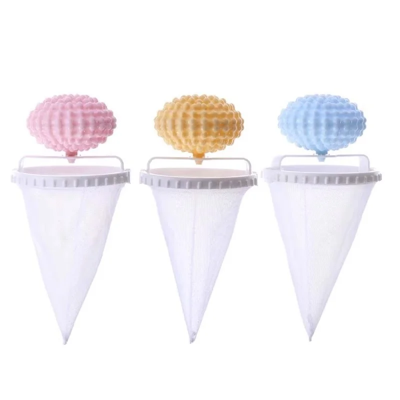 6pcs Washing Machine Floating Lint Filter Bags 2-in-1 Reusable Laundry Balls Hair Removal Machine Pet Hair Remover for Laundry