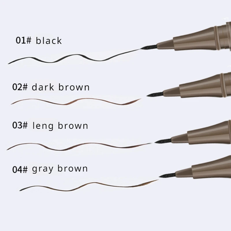 超薄型防水リキッドアイライナー,長持ち,滑らかで速乾性のまつ毛ペンシル,黒,茶色,0.05mm