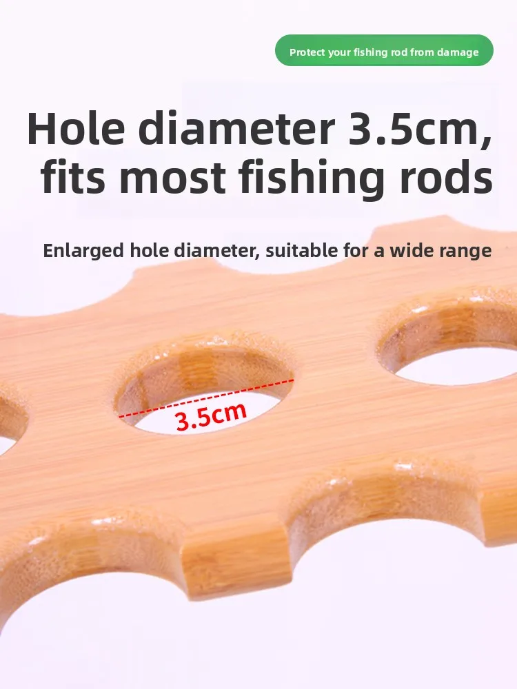 Umi Bamboo Fiing Rod Display Stand Multi-Functional Real Wood for Home Storage And Fiing Gear op Placement