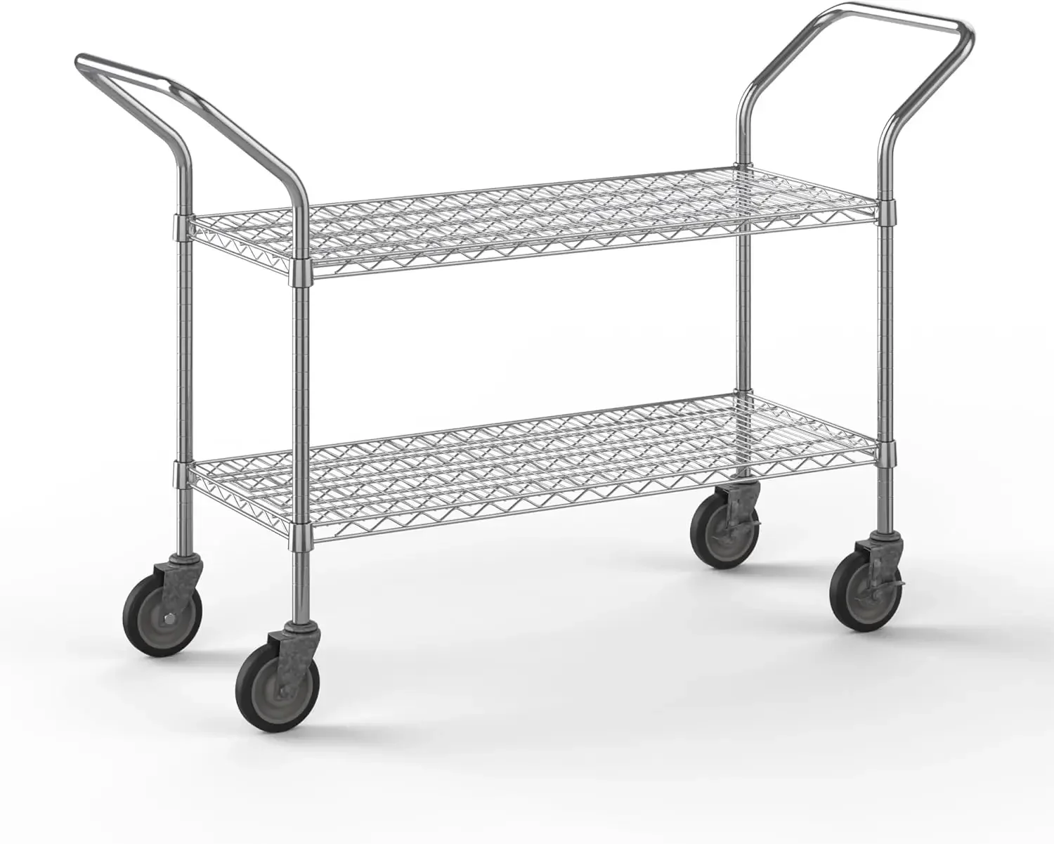 Heavy Duty Utility Cart | 2-Tier | NSF Commercial Storage Rack Mobile Unit | Storage and Mobility Solution for Your Business