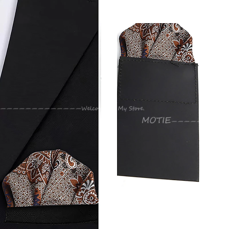 Pañuelos de Cachemira rojos cuadrados de bolsillo predoblados para hombre aptos para fiesta de boda Formal negocios negro blanco moda pañuelo de toalla para el pecho