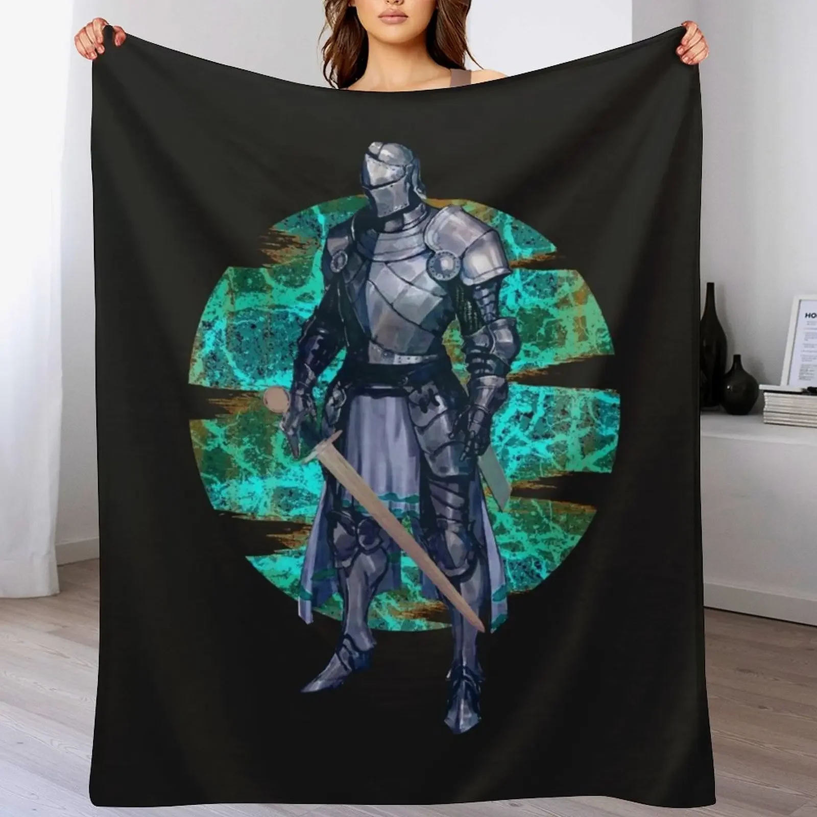 

Knight Medieval armor and sword Throw Blanket Multi Purpose Soft Warm Blanket for Home Travel