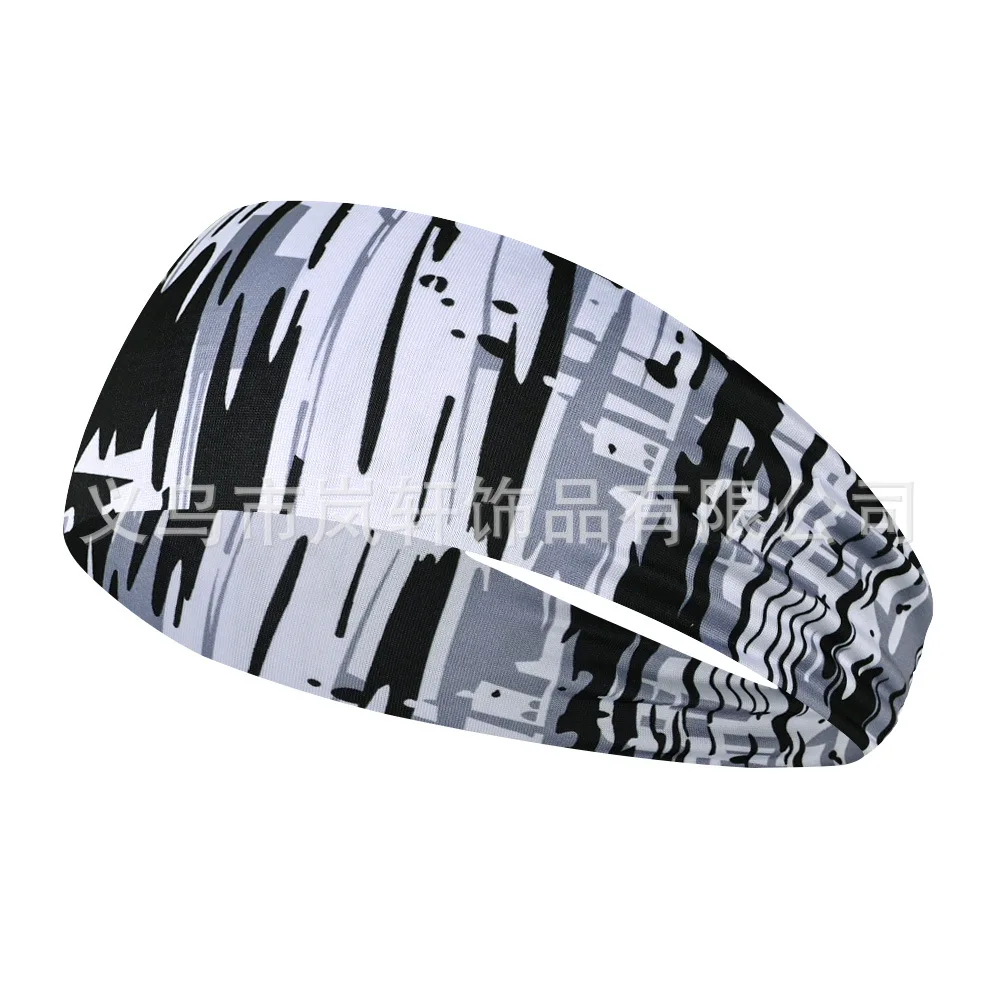 Sports Headband Men Women Fashion Printed Gym Running Yoga Hair Bands Stretch Elastic Fitness Tennis Headwrap Sports Sweatband