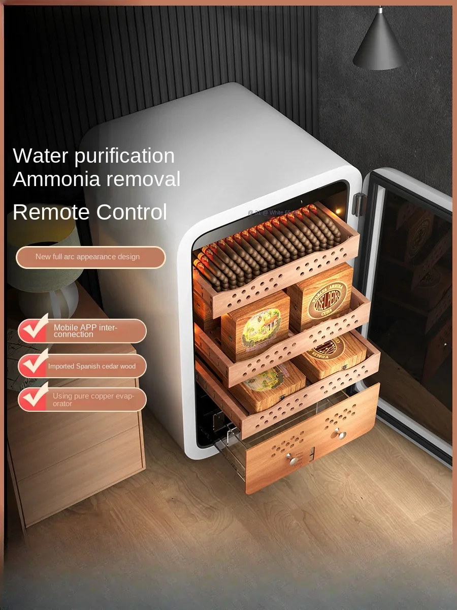 multi-functional high-end retro cigar cabinet constant temperature and humidity cigar refrigerator