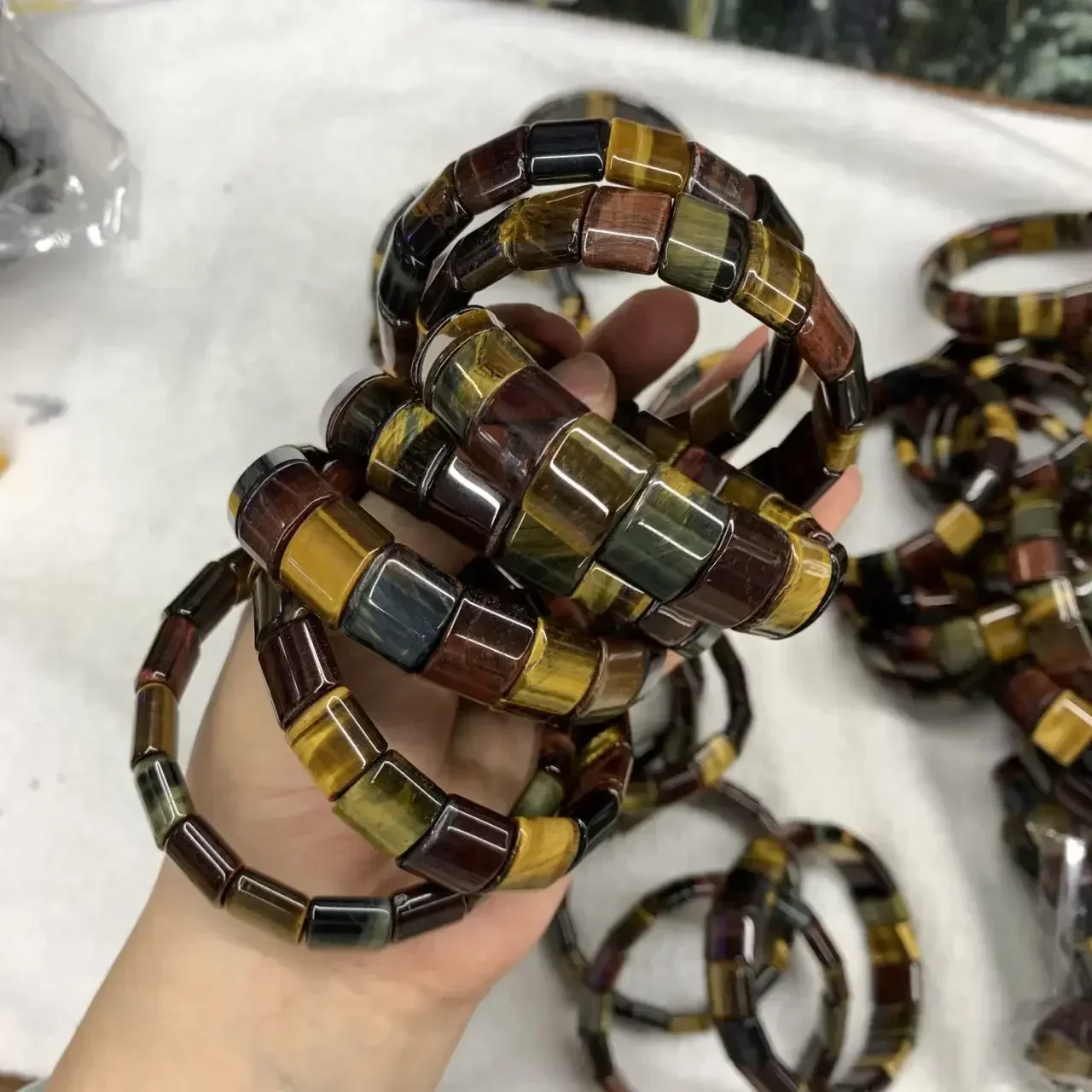 Natural Tiger's-eye Stone Beads Bracelets for Women Men Simple Energy  Academic Magnetic Field Jewelry Party Gift Wholesale