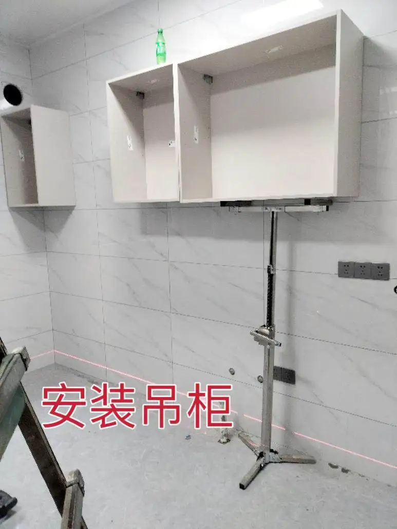 100KG Dual-Purpose Electric Hand Crank Lifting Platform 2.5M Stainless Steel Wall Cabinet Mounting Bracket
