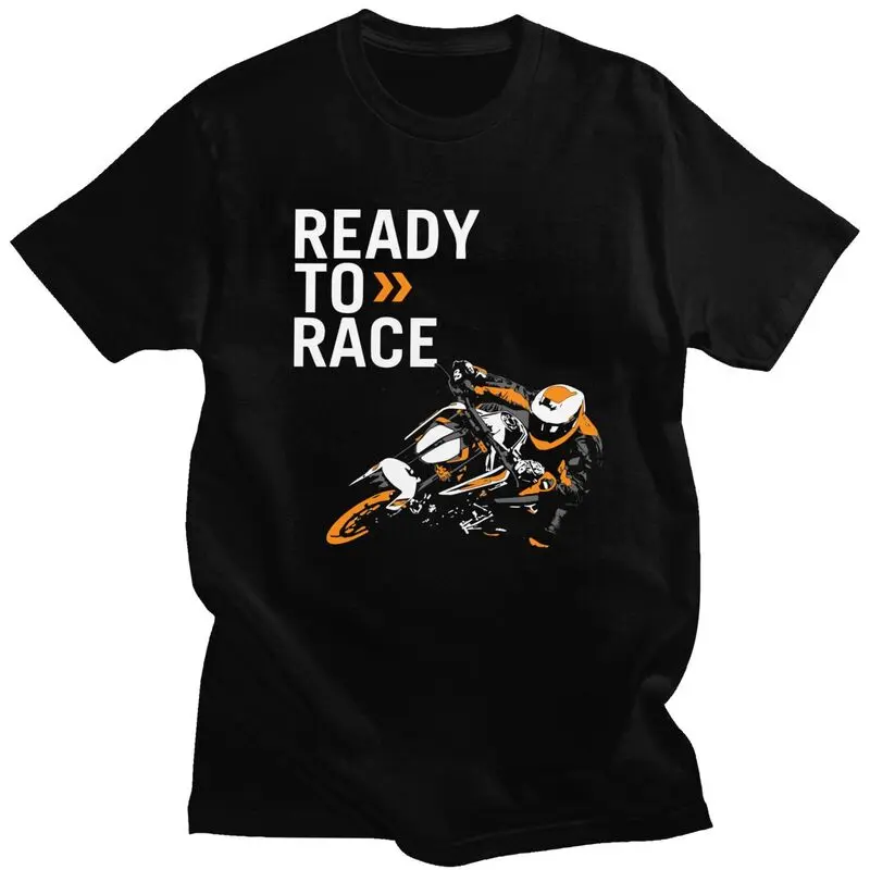 Custom Handsome Ready To Race T Shirt Men Short Sleeved 100% Cotton T-shirt Casual Motorbike Racing Enduro Tee Fashion Tshirt