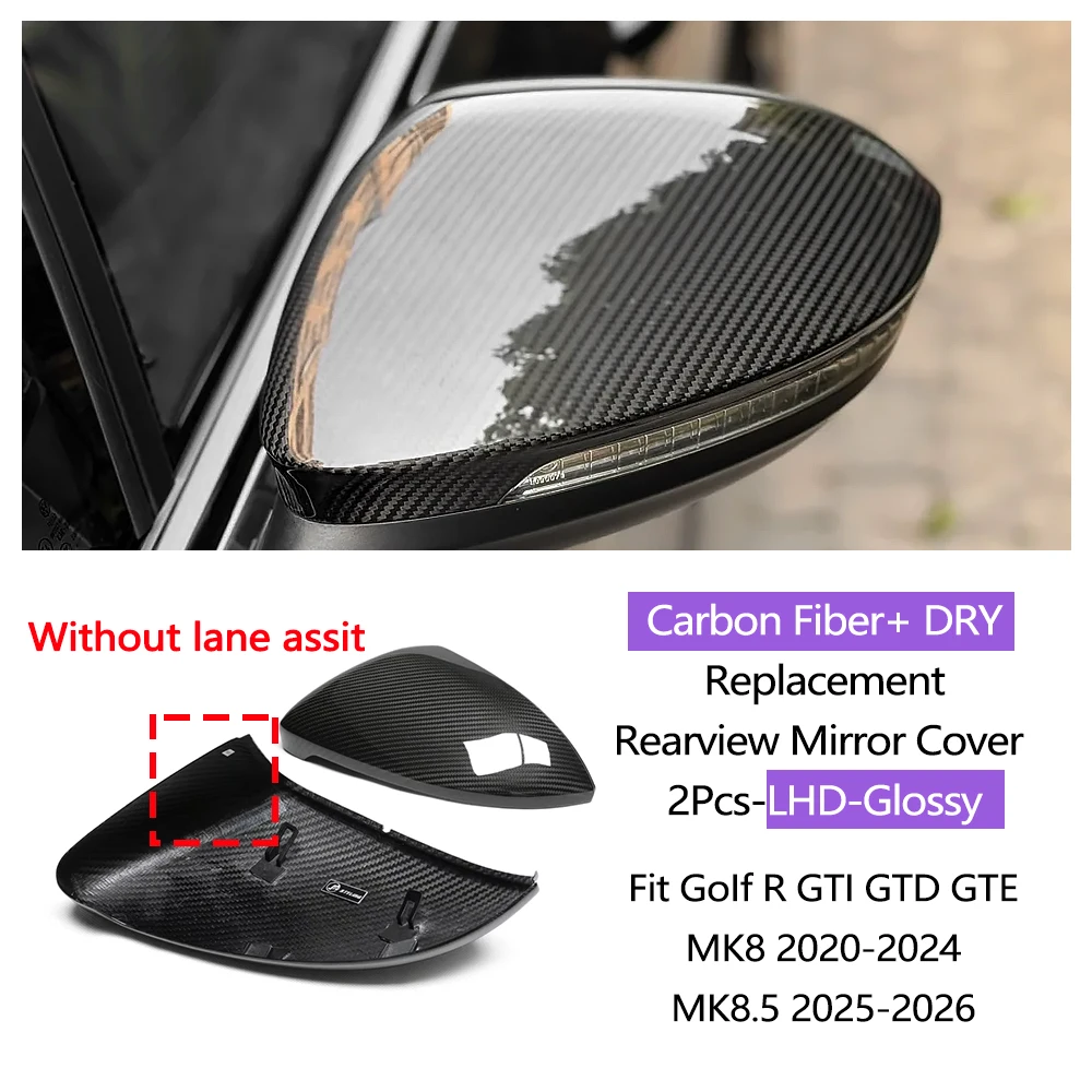 Interieurkit van carbon fiber voor Golf R GTI GTD GTE Golf 8 MK8 Golf 8.5 MK8.5 2020-2026, dashboard, centrale bediening, raamschakelaarpaneel