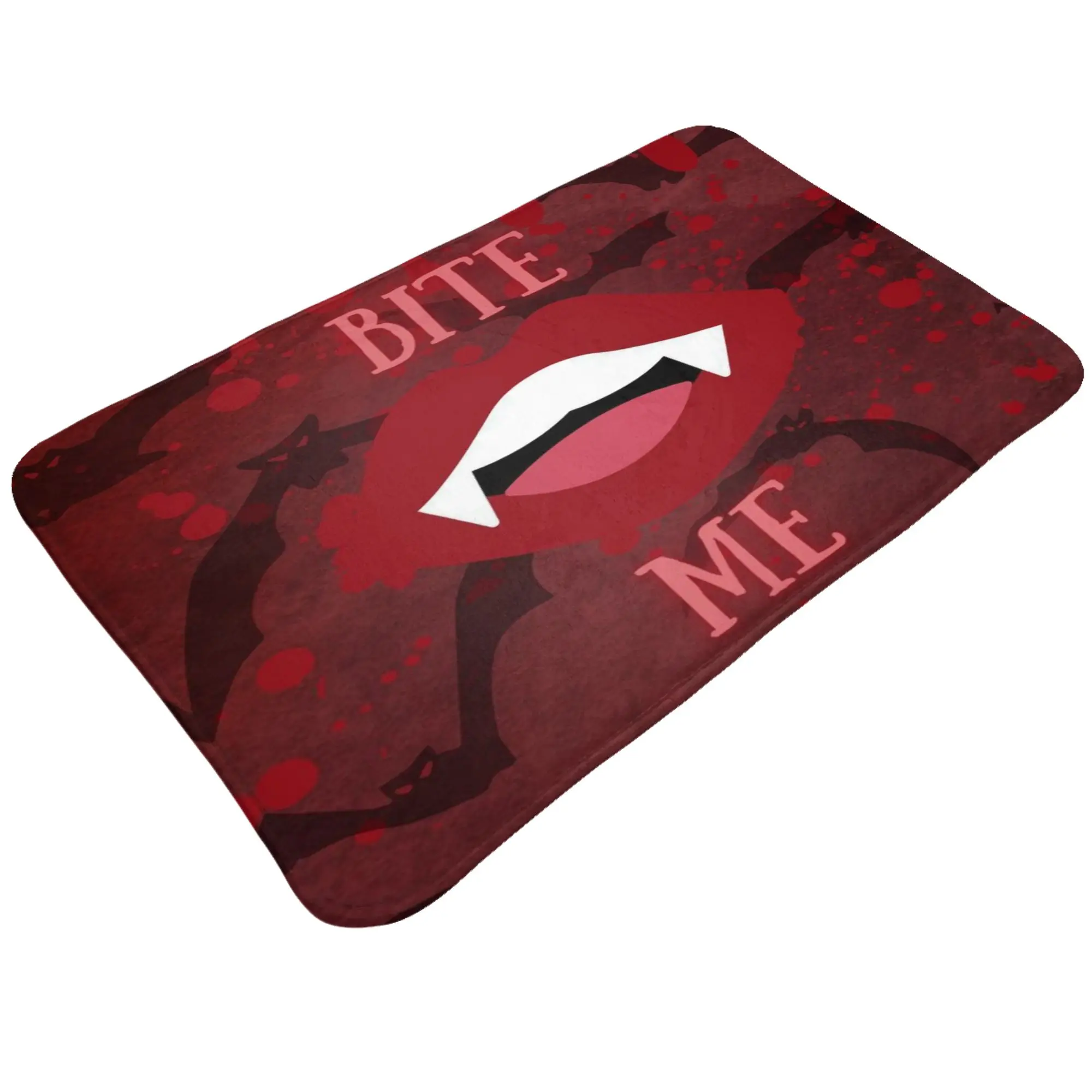 Bite Me Vampire Mouth Dark Poster Non-slip Doormat Kitchen Mat  Floor Indoor Home Decor