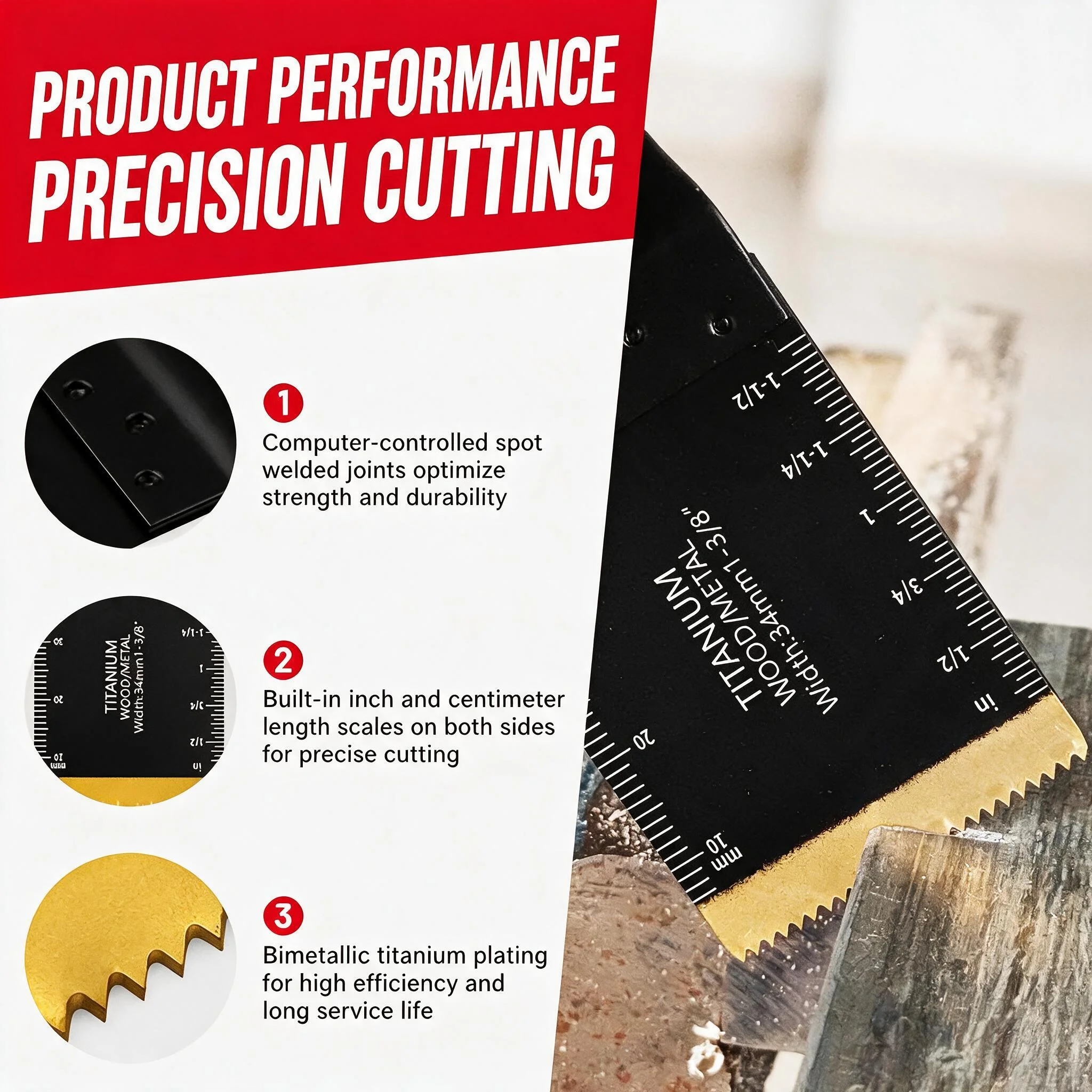 5pcs mixed universal treasure saw blade set, bimetallic titanium plated cutting, aluminum plate, iron sheet, wear-resistant