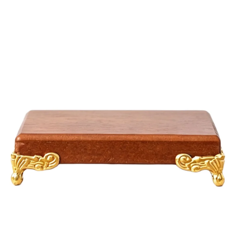 Rust Resistant Wooden Riser with Golden Legs for Consistent Display Performance in Residential and Commercial Use