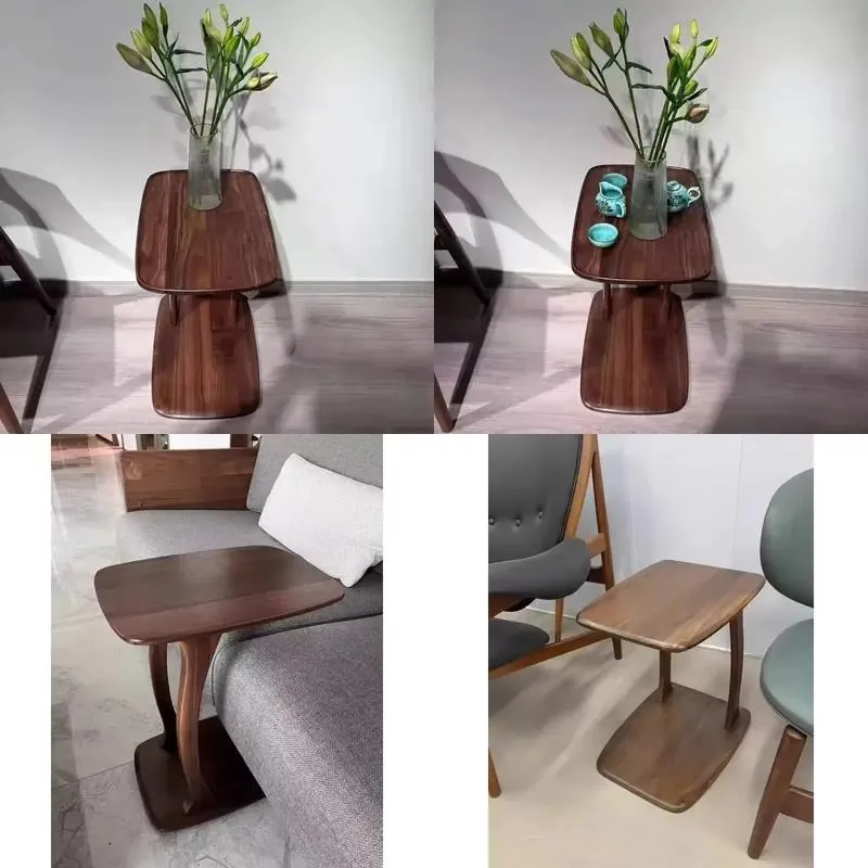 for Solid black walnut removable small coffee table multi-functional bedside table with stable wooden structure