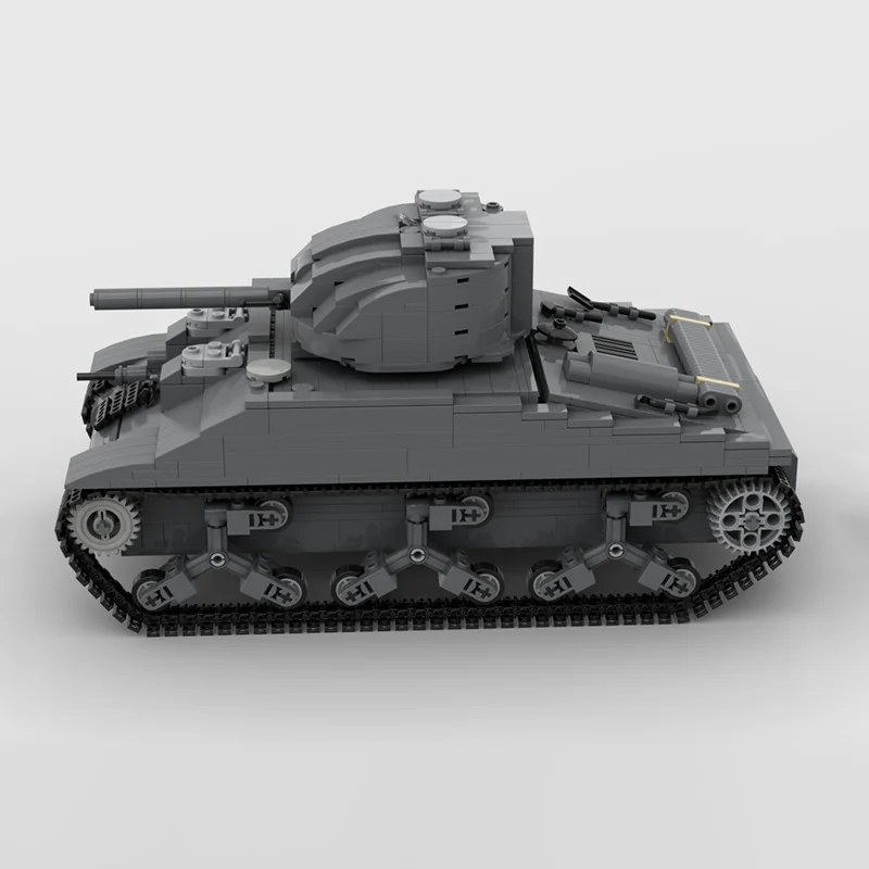 Armored Car Model Moc Building Bricks Modular M4A2-75 Tank Model Technology Blocks Christmas Toy Construction Holiday Gifts