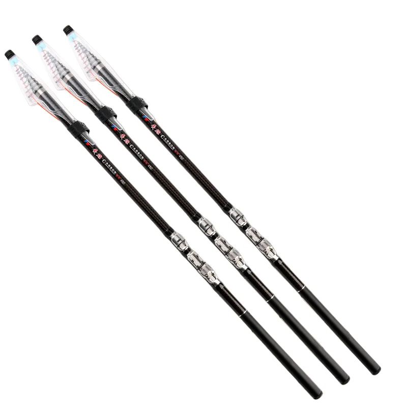 Canna da pesca telescopica in carbonio 2.7m 3.6m 4.5m 5.4m 6.3m canna da pesca ultraleggera da roccia canna da pesca rotante telescopica attrezzatura da pesca