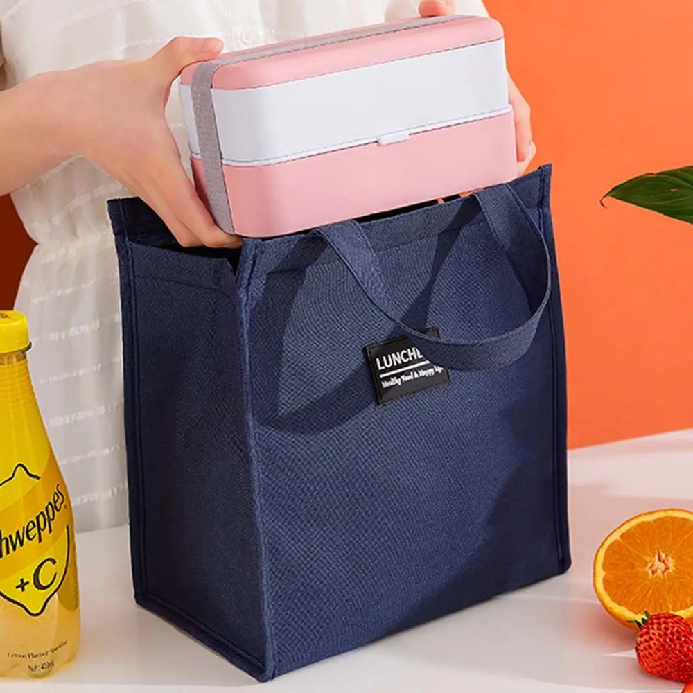 Waterproof Picnic Tote Storage Bags Grocery Bag Camping Casual Bag Letter Canvas Handbag Lunch Organizer Lunch Bag Lunch Box