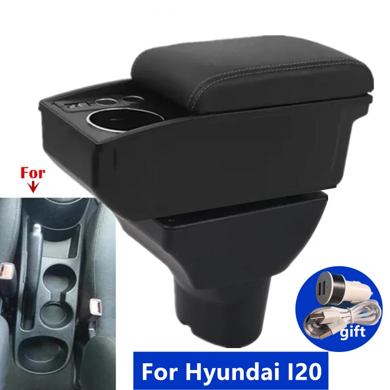 Für Hyundai I20 Armlehne Box Für Hyundai I20 Auto Armlehne doppel-schicht Lagerung Box Tasse halter Gewidmet Nachrüstung Auto zubehör