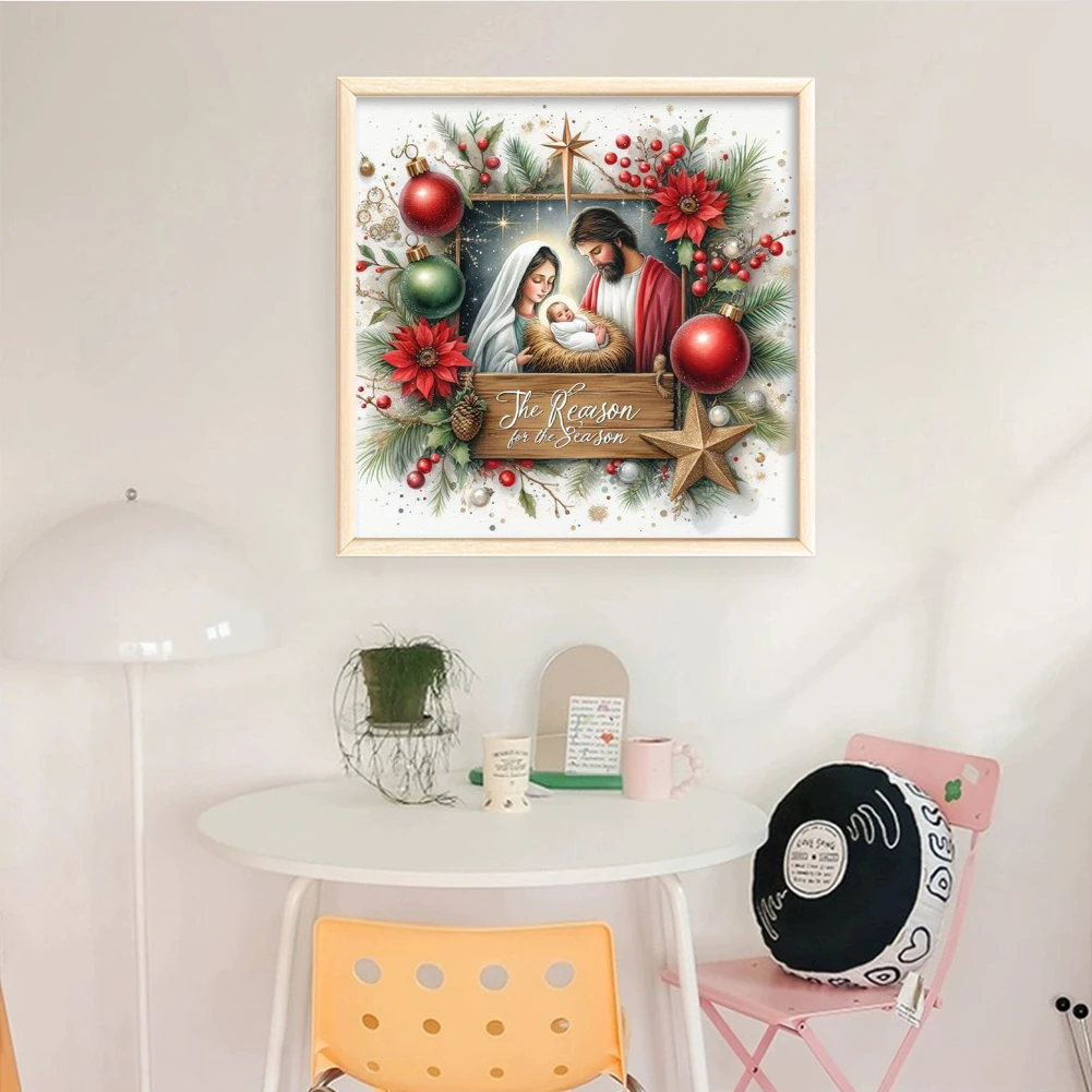 

Набор для вышивания крестиком «Рождество» 40x40 см, 14CT, с нитками, на белой ткани, для рукоделия