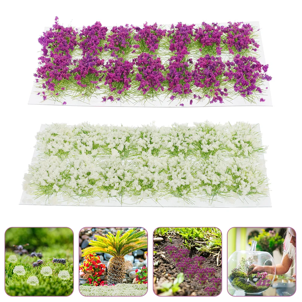 

2 Boxes Flower Sand Table Decor Miniature Ornament Cluster DIY Micro Landscape Decoration Conjoined