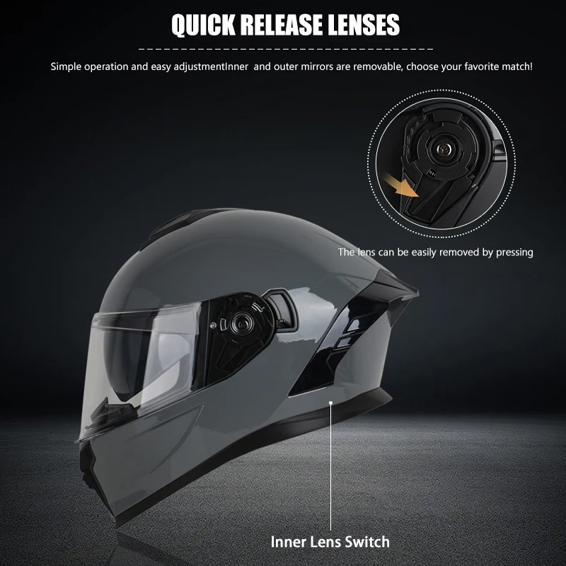 Casco moto apribile Casco integrale modulare con doppia lente Casco integrale approvato DOT di alta qualità Moto Cascos Motociclistas