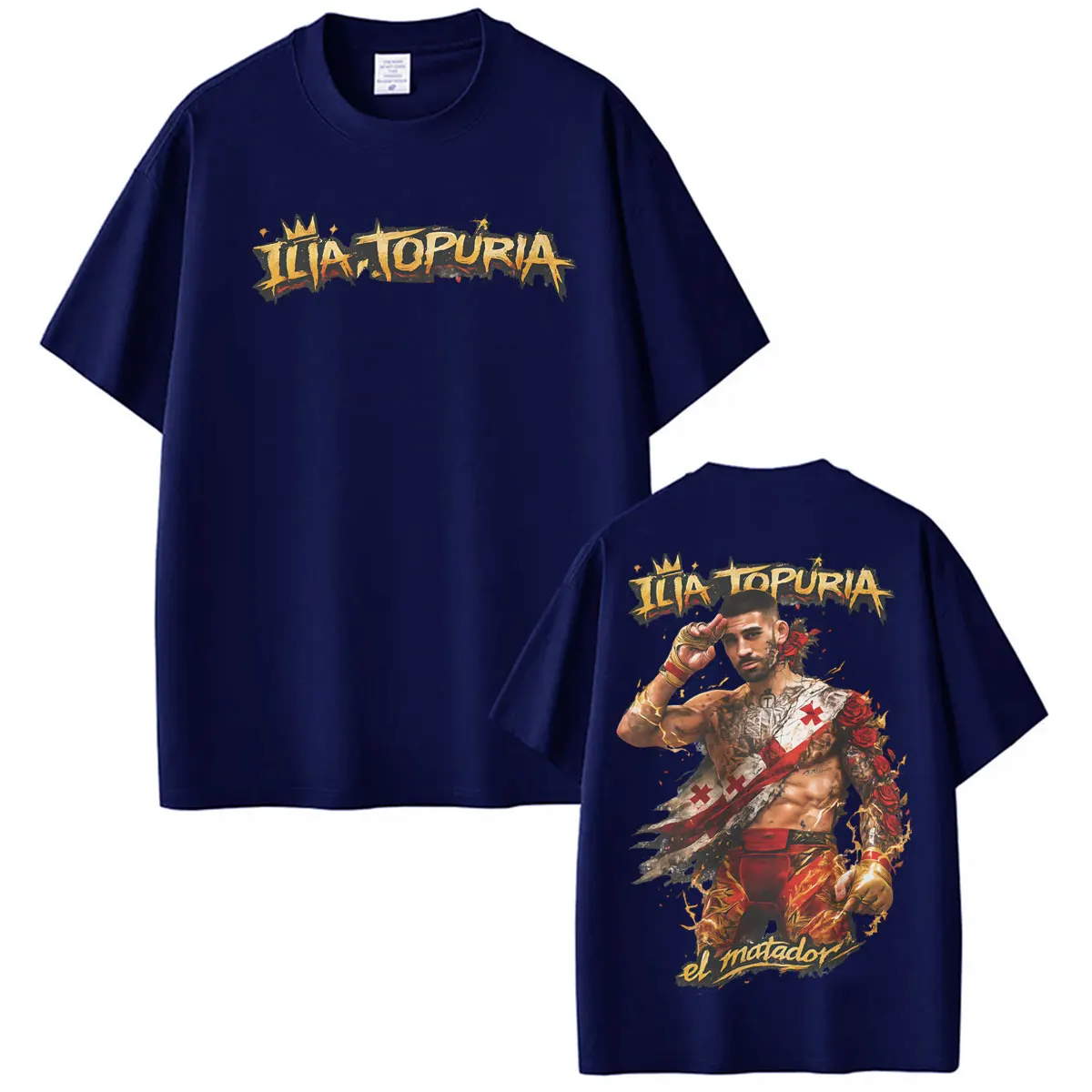 Vintage Ilia Topuria El Matador Inspired T Shirt Fan Gift Men's Harajuku Violence Aesthetic T Shirts Casual Short Sleeve T-shirt