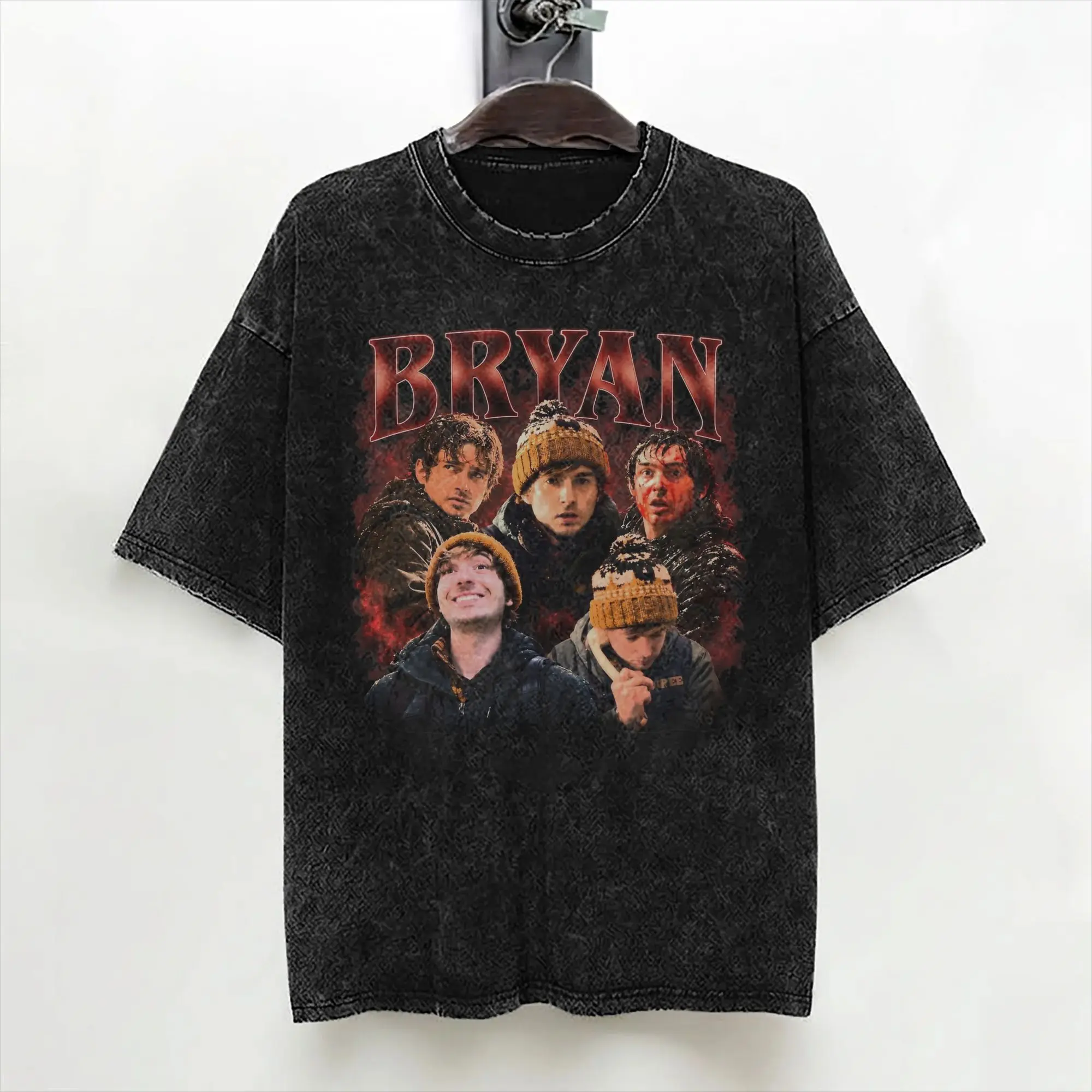 Austin Abrams Bryan  Washed T Shirts Streetwear Vintage T-Shirts  Tees Tops for Men Women Short Sleeve Street Printed