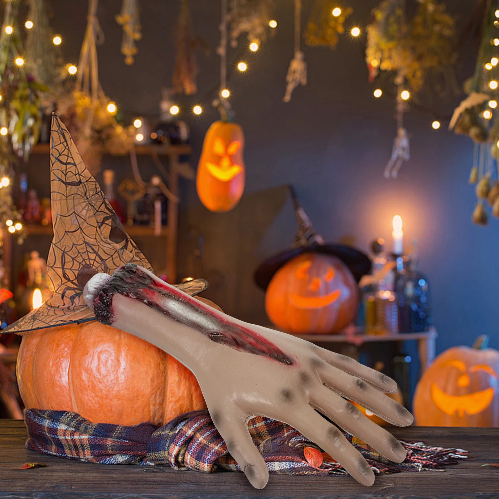 

Разрубленные детали тела для вечеринки, украшения на Хэллоуин, ручной макияж, костюм, реквизит, искусственная рука из искусственной кожи