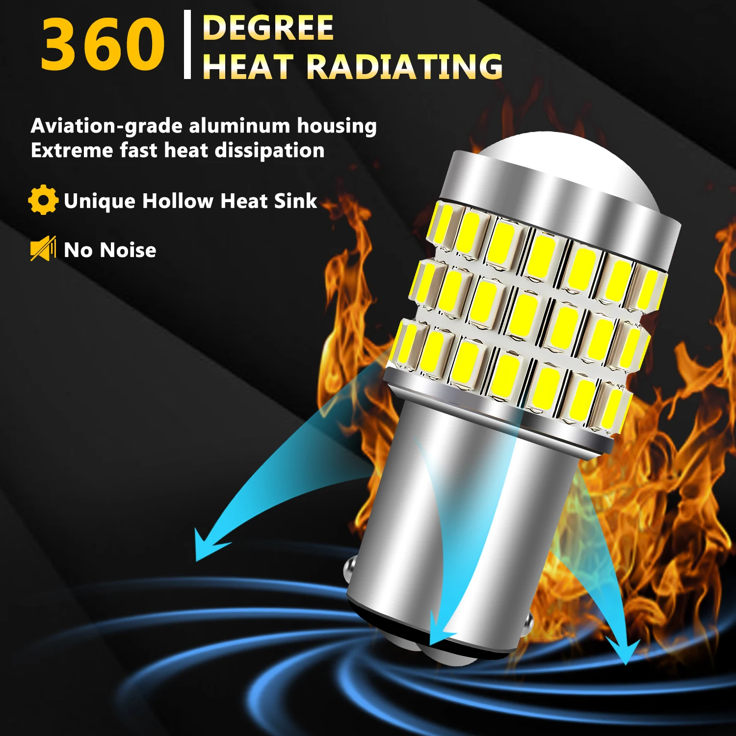 1157 LED Bulb 2PCS 57LED  2057 2357 BAY15D 7528 Reverse Back Up Light Day Running Light Tail Light with Projector Replacement