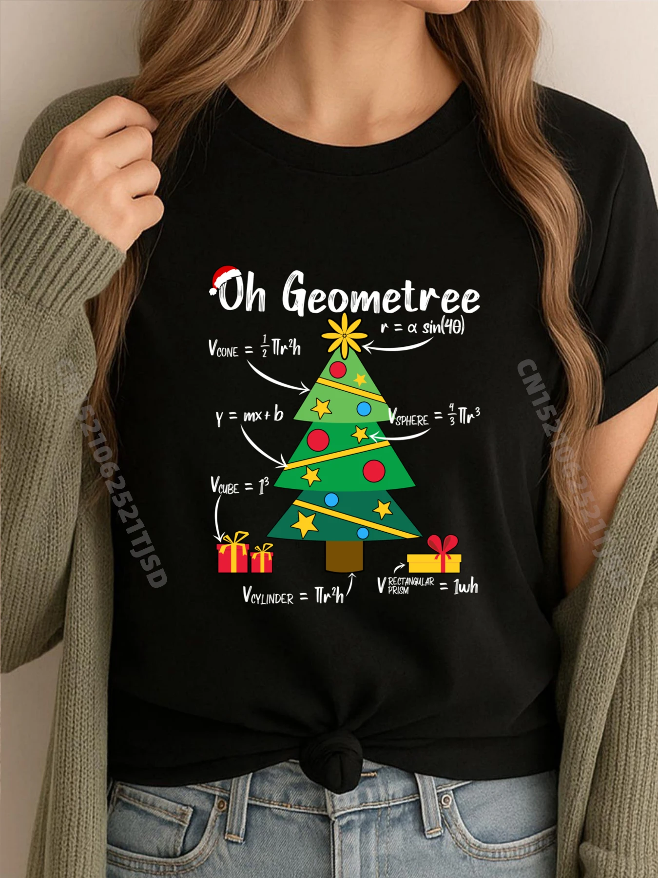 

Oh Geometree Christmas Tree Geometry Math Teacher Graphic Tees Winter Men's Clothing Deals Illustration