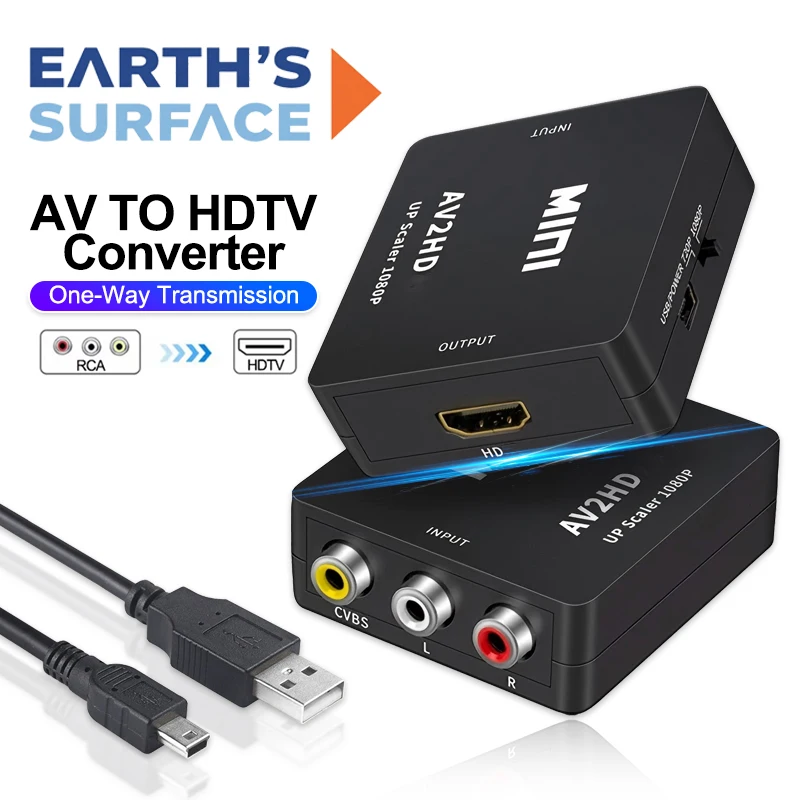 1080P RCA AV to HDMI-Compatible Converter HDTV to AV Convert