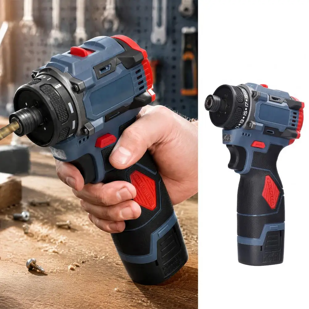 Cordless Power Drill Handheld Electric Driver 16.8v Cordless Drill Driver Maximum 45nm Torque Power Tool Ergonomic for Wood