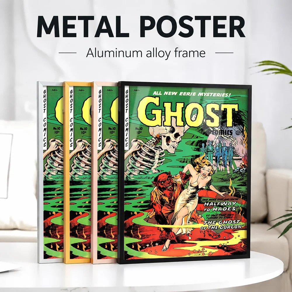 Ghost Comics 10 Framed Metal Poster Personalized Photo Dramatic Character Style Wall Art For Media Room Graphic Novel Fan Gift