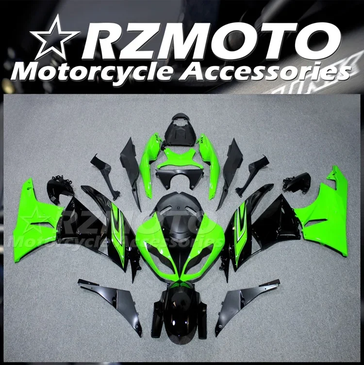 

Комплект обтекателей из АБС-пластика, 4 подарка, подходит для KAWASAKI ZX-6R ZX6R 636 2009 2010 2011 09 10 11 12, комплект кузова черного и зеленого цвета