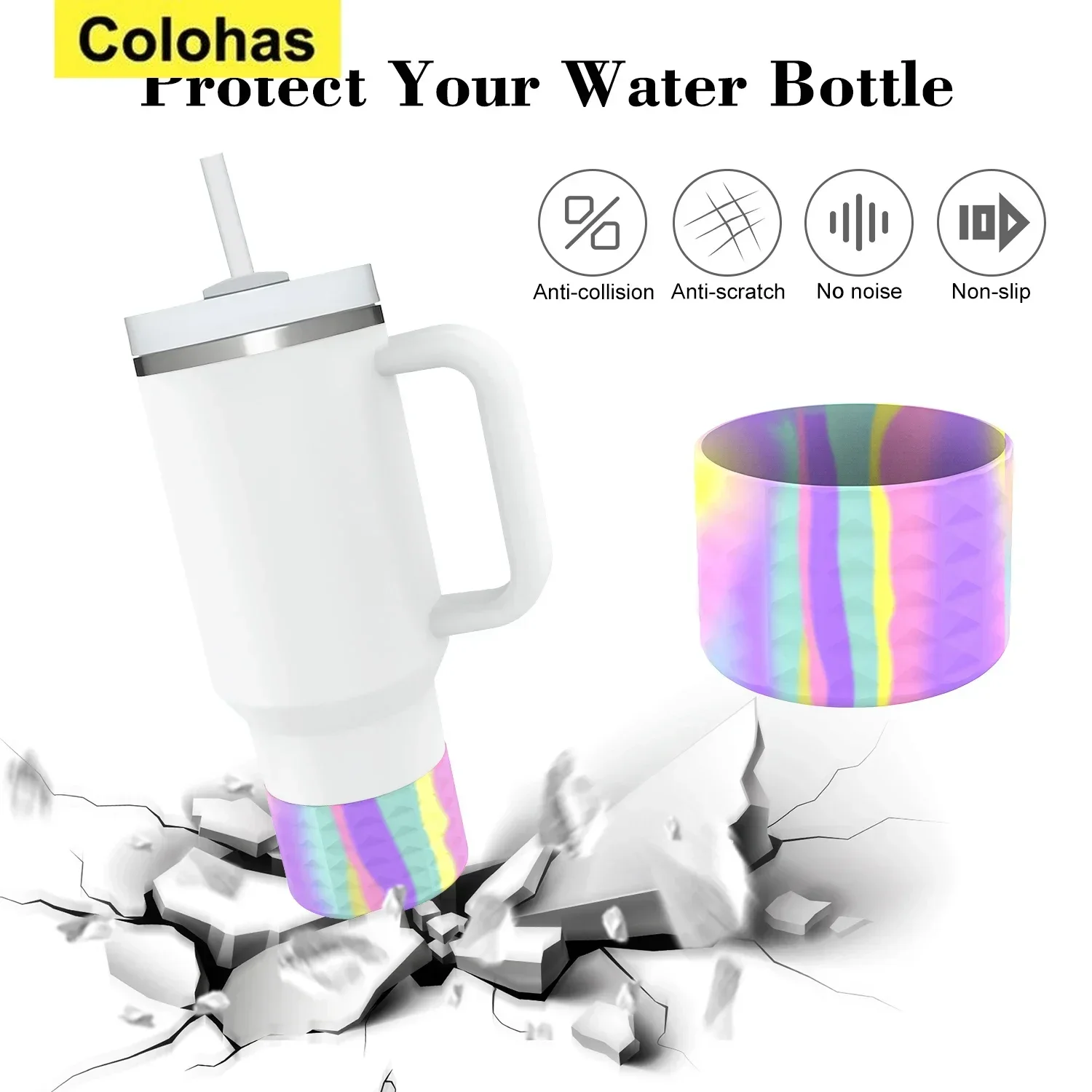For Stanley 40oz Silicone Spill Proof Stopper Cup Cover Insulation Cup Anti-slip Silicone Protective Cover Water Cup Accessories image 3