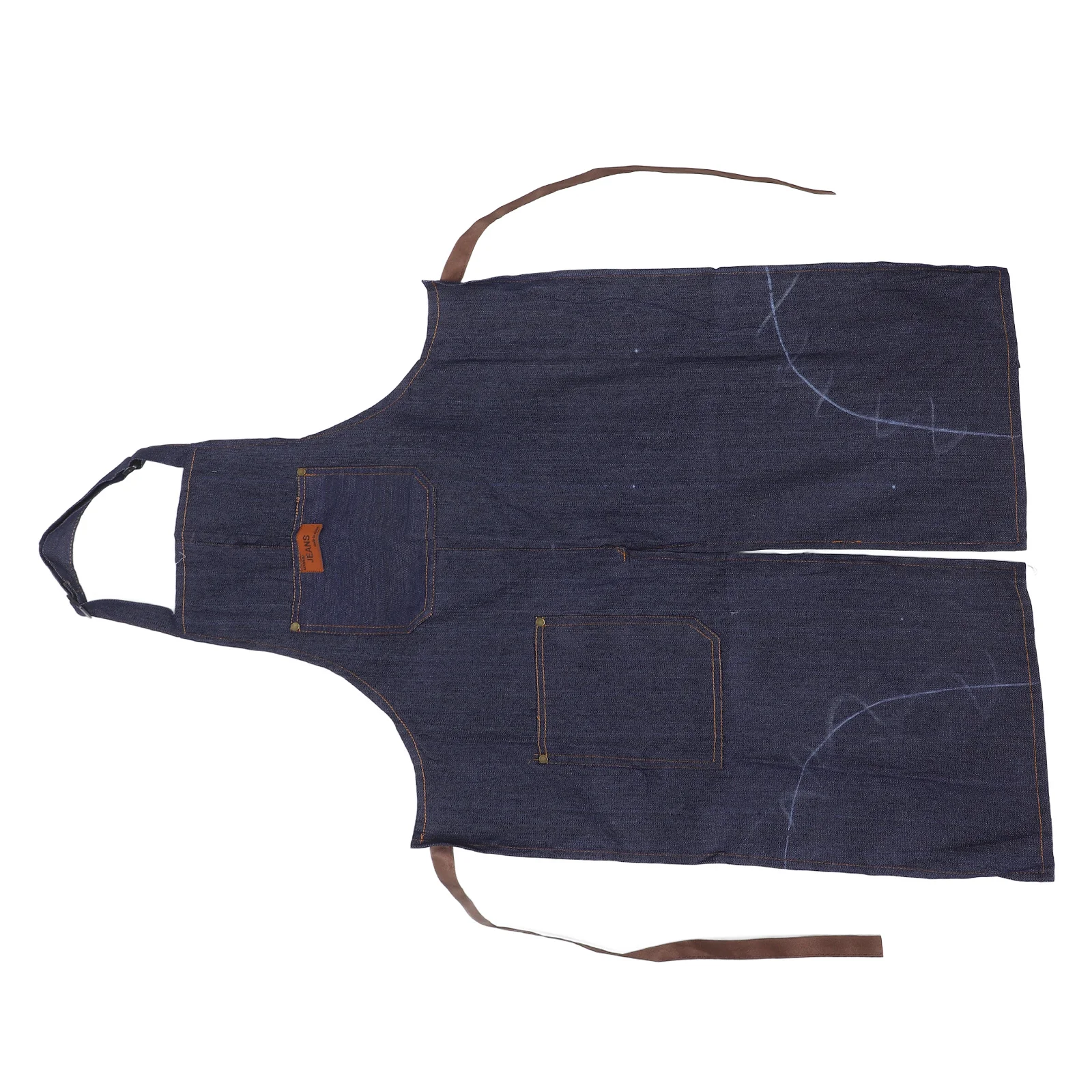 

Denim For Women Men Unisex Black Adjustable Waist Apron Pockets Split Leg Design Canvas Work Apron Pottery Kitchen