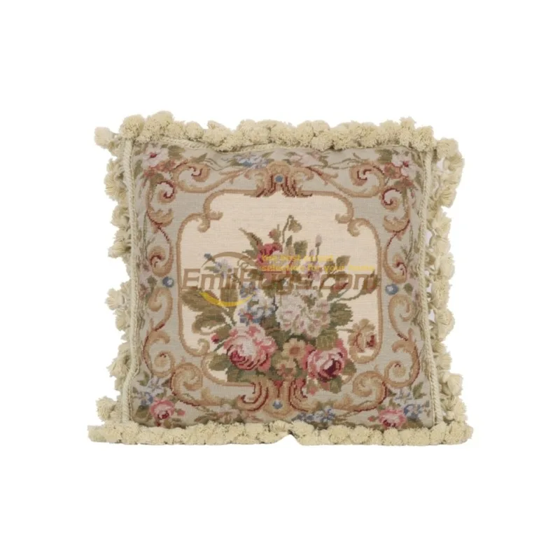 Living room  woven throw pillow embroidery cushion needlepoint Baroque soft embroidered throw pillow