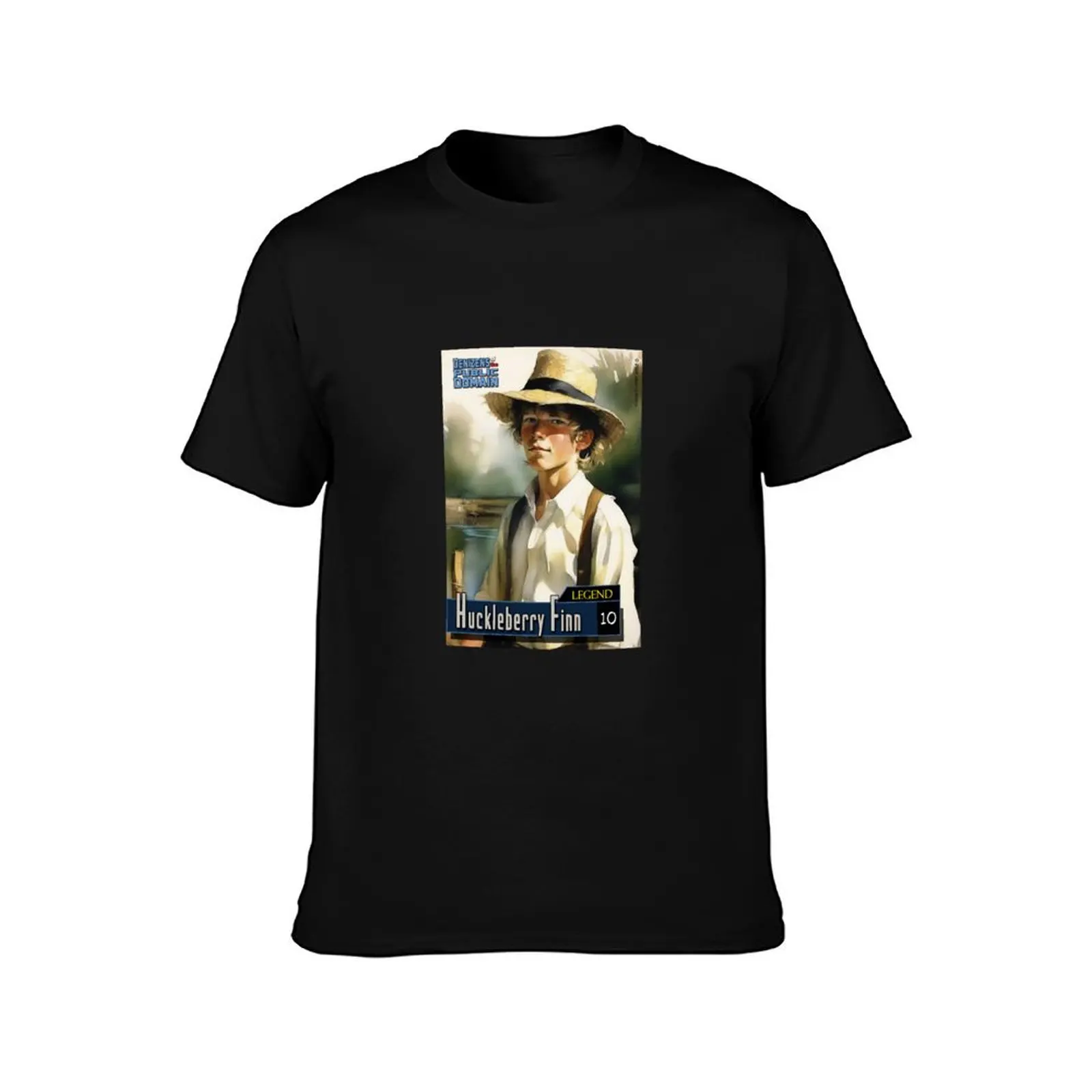 Denizens of the Public Domain Trading Cards Series 1 - Huckleberry Finn T-Shirt Lightweight Print T-Shirt
