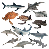 Realistic Ocean Sea Animal Model Blue Shark Dolphin Turtle Sawfish Action Figure Party Favor Decorations Toys For Kids Gifts