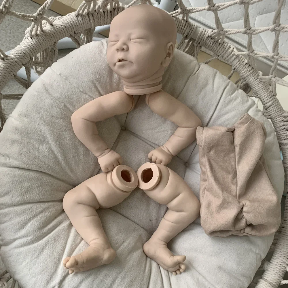 21 Inch Blank Reborn Doll Kit Chase Unpainted Unfinished Sleeping Doll Parts with Body Cloth