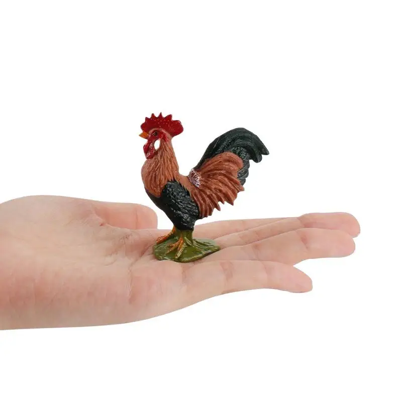 Solid Lifelike Rooster, Hen, And Chick Animal Models, Suitable For Home Decoration And Children's Toys.