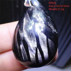 Natural Black Hypersthene Flash Pendant Egypt Lucky Hypersthene Pendant Necklace Women Men Water Drop AAAAAAA