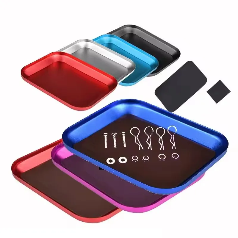 Aluminum Alloy RC Repair Tool Set with Magnetic Pad Screw Tray Storage Box for Airplane Car Boat Models