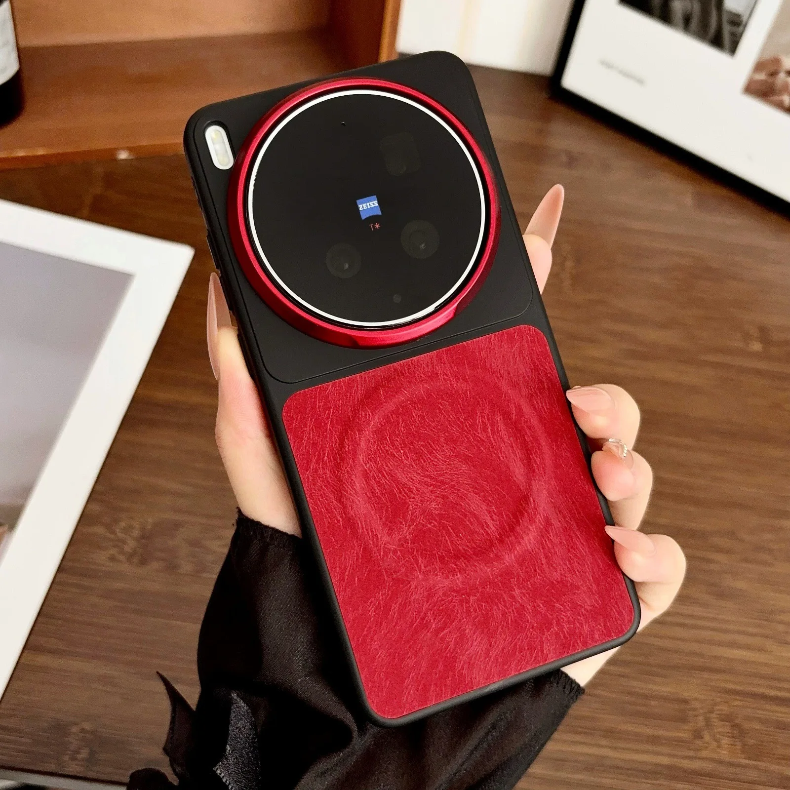 

Case for vivo X300s/X300 Ultra Metal Camera Lens Protection Ring TPU Bumper Leather Back Cover Magnetic Corners Shockproof