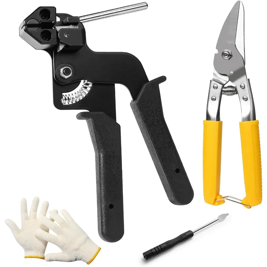 

Metal Heavy Duty Zip Ties Tool Set Stainless Steel Cable Tie Gun for Fastening and Cutting 4mm 12mm Width Metal Cable Ties Mult