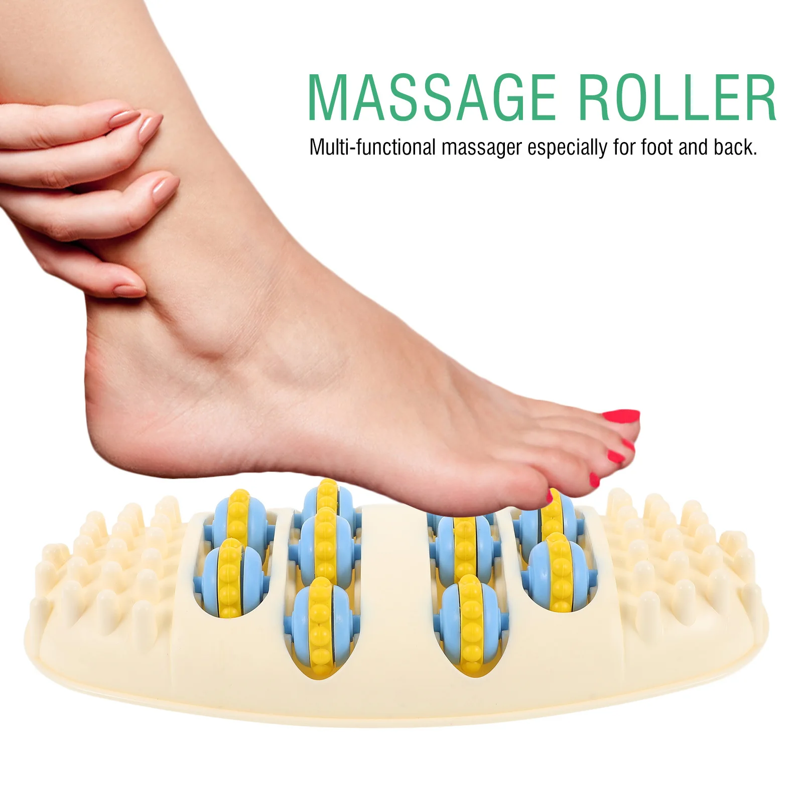 

Foot Massager Durable PP Material Exquisite Craftsmanship Easy Use Relaxation Tool Portable Acupoint Massage Roller for Feet
