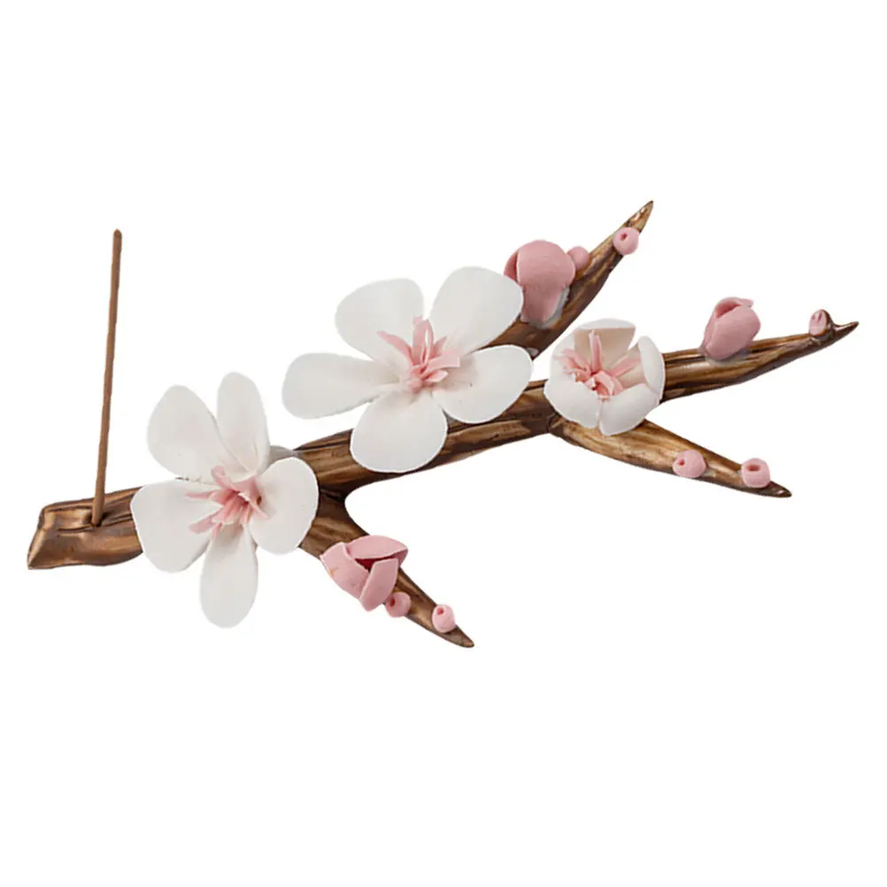 

1Pcs Plum Blossom Ceramic Censer Exquisite Room Bedroom Yoga Meditation Decor Zen Style Censer Incense Burner