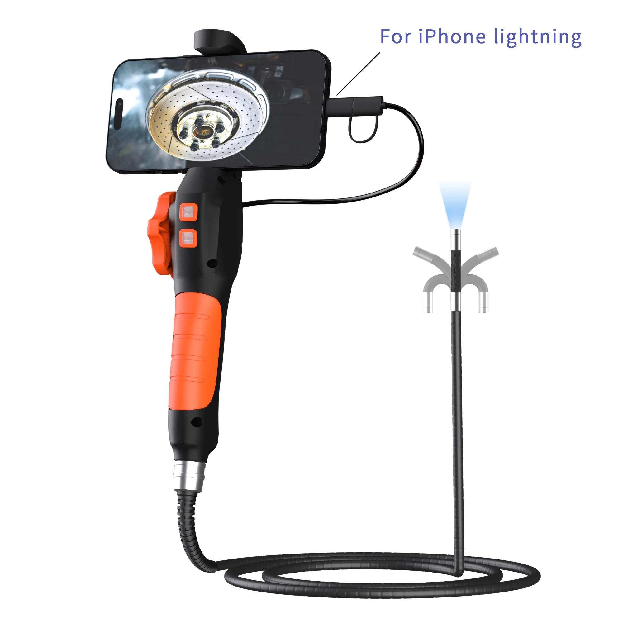 2MP 1080P 6mm For Android ISO 360Degree Articulate Steering Endoscope CMOS Borescope Inspection Otoscope Camera Microscope