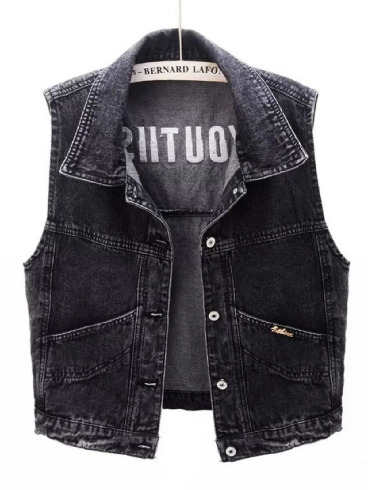 

Loose Women's Denim Vest Spring Autumn New Style Korean Version Sleeveless Outerwear with Skirt Small Size Friendly