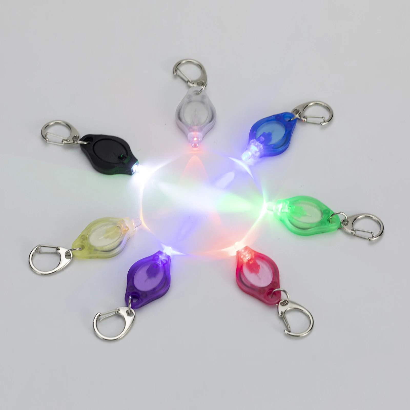 Mini LED Keychain light Multicolored Cool Rainbow White Red Yellow Green Blue Purple Key chain lamp Portable backup stairs Torch