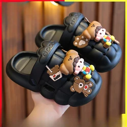 Kid Summer Slippers Boy Girl Shoes Cute Cartoon Anime Baotou Type Hole Sandals Slippers Child Breathable Non-slip Beach Slippers