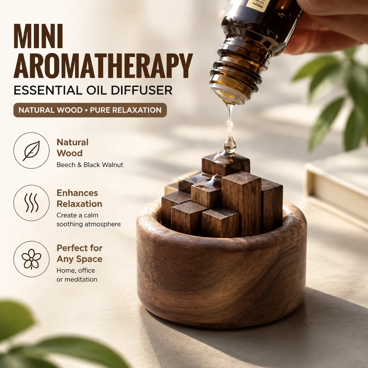 Small Chaidui Essential Oil Fragrance Expander Beech Wood Black Walnut Fragrance Expander Essential Oil Aromatherapy Decoration